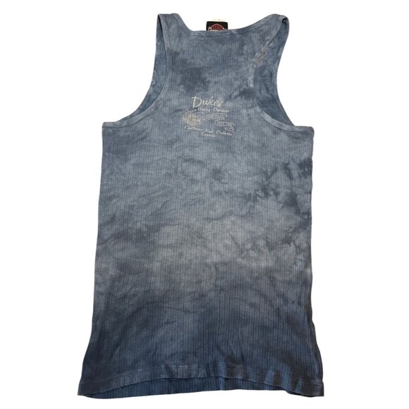 Harley-Davidson Womens Blue Tie-Dye Tank Top L With Rhinestone Logo - Picture 6 of 7